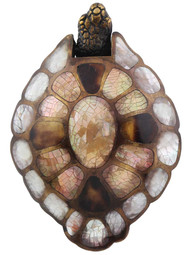 Turtle Drop Pull with Mother-of-Pearl Inlays - 3 3/8" x 2 3/8"